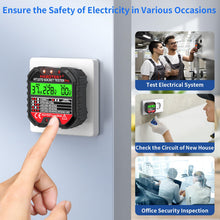 Carica l'immagine nel visualizzatore di Gallery, Tester de Prese Elettriche, Tester per Circuiti Elettrici con Test RCD e Display LCD, Rilevatore Cavi Elettrici 6 tipi d