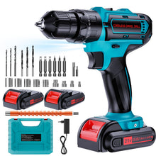 Carica l'immagine nel visualizzatore di Gallery, Olubfdh Trapano Avvitatore Batteria 21V, Avvitatore a Batteria con 2 Batterie da 2.0Ah, 45N.m di Coppia, 2 Velocità, 25+3 Coppia, Luce a LED, Per il fai da te