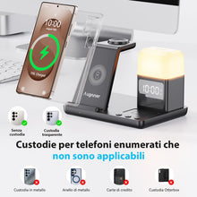Carica l'immagine nel visualizzatore di Gallery, Stazione di Ricarica Induttiva 6 in 1 Aggiornata per Samsung con Sveglia e Luce a 3 Colori | Ricarica Senza Fili 15W Rap