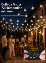 Carica l'immagine nel visualizzatore di Gallery, 7.6M Catena Luminosa Esterno, LED Catena Luci Stringa Giardino 12+1 LED Lampadine IP45 Impermeabile Antivento Decorative