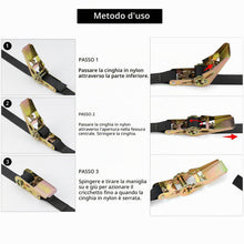 Carica l'immagine nel visualizzatore di Gallery, QWORK® 4 pezzi cinghie di ancoraggio con cricchetto, cinghia di ancoraggio resistente alle intemperie 4 m, cinghie di an