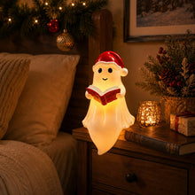 Carica l'immagine nel visualizzatore di Gallery, ACTOYS Lampada Fantasma LED 3D per Halloween, Luce Notturna da Lettura (Grande con cappello rosso)