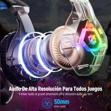 Carica l&#39;immagine nel visualizzatore di Gallery, Ozeino Cuffie Gaming per Ps4 Ps5 PC Xboxone, Cuffie con Microfono Cancellazione del Rumore, 3D Surround Sound, Cuffie Comfort con LED RGB