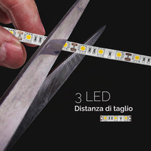 Carica l'immagine nel visualizzatore di Gallery, V-TAC Striscia Led da Esterno IP65 Impermeabile 12W - 5 Metri di Lunghezza - SMD 5050 Alta Luminosità - Luce 3000K Bianc