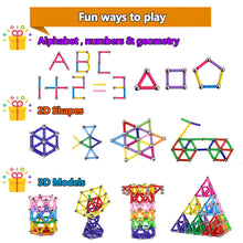 Carica l'immagine nel visualizzatore di Gallery, Jokooan Blocchi magnetici, 220 pezzi, bastoncini magnetici, giocattoli da costruzione, giocattoli da costruzione STEM Montessori, giocattolo educativo e cervello, set per bambini
