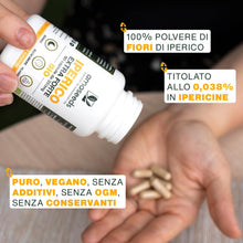 Carica l'immagine nel visualizzatore di Gallery, Iperico BIO | Erba di San Giovanni | Concentrato di Ipericina | Buon Umore, Rilassamento, Sonno | 90 capsule vegane da 350 mg | Qualità Superiore