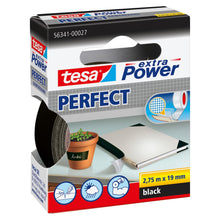 Carica l'immagine nel visualizzatore di Gallery, Tesa Extra Power - Nastro in tessuto nero, lunghezza 2,75 m, larghezza 19 mm