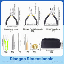 Carica l'immagine nel visualizzatore di Gallery, Glarks Kit di 6 pinze per gioielli, kit di strumenti professionali per la creazione di gioielli con pinze ad ago, pinze 