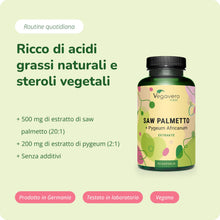 Carica l'immagine nel visualizzatore di Gallery, SAW PALMETTO 10.000 mg | con Pygeum Africanum | Serenoa Repens ad Alto Dosaggio | con Acidi Grassi e Steroli | Salute de