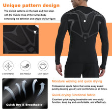 Carica l&#39;immagine nel visualizzatore di Gallery, Smatstyle Maglietta Compressione Uomo Traspirante da Asciugatura Rapida Maglia Termica Manica Lunga per Allenamento Palestra Corsa (IT, Testo, L, Regular, Regular, Nero)