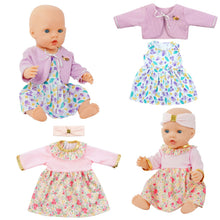 Carica l'immagine nel visualizzatore di Gallery, Aolso Vestiti per Bambole per New Born Baby Doll, Abito per Bambolotti 35-45CM, Vestito Stampa con Cappello, Regali per 