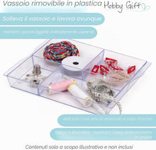 Carica l'immagine nel visualizzatore di Gallery, Hobby Gift Scatola Grande per Cucito con Doppio Coperchio e Manico - Cestino Porta Cucito in Cotone con Scomparti per Strumenti e Accessori Creativi - 25 x 25 x 17 cm, Api