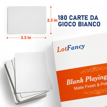 Carica l'immagine nel visualizzatore di Gallery, LotFancy Carte da Gioco vuote, 180 Pezzi, Carte Bianche 63 x 88 mm