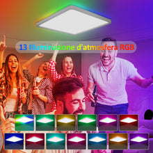 Carica l'immagine nel visualizzatore di Gallery, Yexati Plafoniera LED Soffitto 24W 3200LM 13RGB Dimmerabile con Telecomando, 3000-6500K Lampada da Soffitto IP54 Imperme