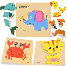 Carica l'immagine nel visualizzatore di Gallery, GOLDGE 16 Pezzi Giocattoli Bambini Animali da Puzzle di Legno, Giochi Bambina 1 Anno 2 3 4 Anni Educativo Pattern Blocchi Regalo per Ragazzo Ragazza
