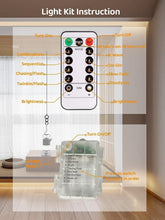 Carica l'immagine nel visualizzatore di Gallery, Gaoxun Striscia LED a Batteria 5m, 150 LEDs Flessibile Luci LED a Batteria Autoadesiva con Telecomando, Dimmerabile, 8 M