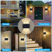 Carica l'immagine nel visualizzatore di Gallery, Flintronic 4 Pezzi Lampada da Parete Solare, Lampade Solari Regolabili con 6 LED a Lampada Calda, Luci Solari da Esterno