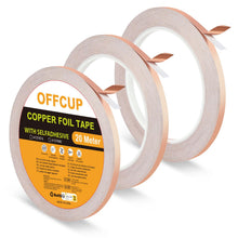 Carica l'immagine nel visualizzatore di Gallery, OFFCUP Nastro di rame contro lumache, 3 pezzi, 6 mm × 20 m, nastro di rame autoadesivo, protezione lumache, in rame, per