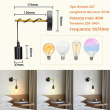 Carica l'immagine nel visualizzatore di Gallery, Aigostar Applique da parete interno, Applique camera da letto, Lampada da parete Vintage E27, Stile industriale retrò ne
