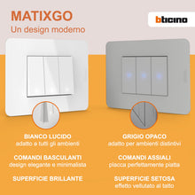 Carica l'immagine nel visualizzatore di Gallery, BTICINO MatixGO Presa di corrente universale 2 moduli Bianco SJW4140A16F Presa flat standard tedesco e italiano, interas