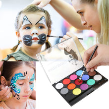 Carica l'immagine nel visualizzatore di Gallery, URAQT Body Painting, 15 Colori Face Painting, Pittura Corpo con 32 Stampini e 2 Pennelli, Coloranti Naturale e Sicuro, F