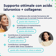 Carica l'immagine nel visualizzatore di Gallery, Collagene e Acido Ialuronico Integratore 180 Capsule, + Vitamina C, Biotina, Zinco e Selenio, 1000mg Collagene Idrolizza