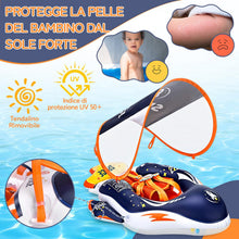 Carica l'immagine nel visualizzatore di Gallery, IEEILULU Salvagente Neonato, Salvagente Neonato con Parasole e Seggiolino, Ciambella Mare, Galleggiante per Bambini Ciambella Gonfiabile per Piscina, Spiaggia, Vacanze da 6 a 36 Mesi