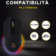 Carica l&#39;immagine nel visualizzatore di Gallery, THE G-LAB Kult Helium USB Wired Gaming Mouse - Sensore ottico da 800 a 3200 DPI, retroilluminazione LED a 7 colori