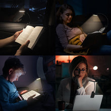 Carica l'immagine nel visualizzatore di Gallery, iFalarila Luce da Lettura Ricaricabile con Cavo Tipo-C, 12 LED Lampada da Lettura con Clip [3 Colore e 10 Luminosità] La