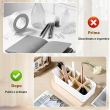 Carica l'immagine nel visualizzatore di Gallery, AiQInu Organizer Scrivania e Portapenne Bianca, Porta Penne per Scrivania con 8 Scomparti Rimovibili, Desk Organizer Ufficio per Telecomando, Conservazione Cosmetici, Accessori Scrivania