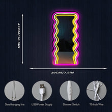Carica l'immagine nel visualizzatore di Gallery, LED Specchio Neon Luci Dressing Up Specchio Gatto/Shine Cuore/Bat/Farfalla Forma Neon Segni Moderna Casa Ragazza Camera 