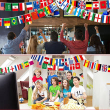 Carica l'immagine nel visualizzatore di Gallery, 30M Bandierine Nazioni Mondo, 100 Pz Bandiere del Mondo Stendardoģ 14 x 21 cm, Bandiere Internazionali Bunting Appendere