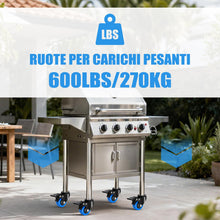 Carica l'immagine nel visualizzatore di Gallery, 50mm Ruote per Mobili con stelo filettato M8 x 1,25x 25mm, Ruote per Carrello Carichi Pesanti Capacità 270KG, 360 Gradi 