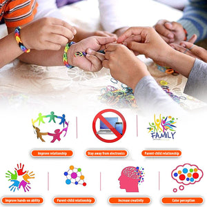 2500pcs Elastici per Braccialetti, Bracciale Elastici Colorati Bands Kit, fai da te Bambina Elastici di Gomma Bracciale Lavorare a Maglia Fare Braccialetti Perline Giocattolo