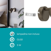 Carica l'immagine nel visualizzatore di Gallery, Eglo Camaldoli - Lampada da parete, applique interno, lettura con faretto
