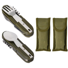 Carica l'immagine nel visualizzatore di Gallery, 7 in 1 Posate Pieghevoli Inox, 2 Pezzi Posate Campeggio Set, Posate da Campeggio, Posate Pieghevoli Campeggio, Posate Pi