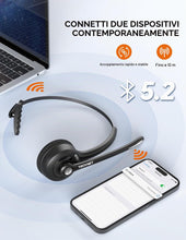 Carica l'immagine nel visualizzatore di Gallery, TECKNET Auricolare Bluetooth &amp; Dongle USB, cuffie wireless ad orecchio con microfono a cancellazione di rumore, auricola
