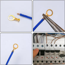 Carica l'immagine nel visualizzatore di Gallery, 160 Pezzi Capicorda Occhiello Elettrici, Ottone Terminali a Crimpare ad Anello Isolanti Kit, Anello Capicorda per Macchi