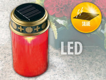 Carica l'immagine nel visualizzatore di Gallery, Pearl Candle Lights - Lampada per Tomba: Luce LED Solare per cimitero, con Luce Continua, Candlelight-LED, Pannello Sola