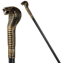 Carica l'immagine nel visualizzatore di Gallery, AUYAO Bastone da Passeggio Gotico, Scettro Egiziano con Testa di Serpente Dorato, Halloween Bacchetta Magica, Smontabile
