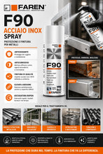 Carica l'immagine nel visualizzatore di Gallery, FAREN F90, Acciaio Inox Spray, ideale per il trattamento di metalli, Antiossidante, Anticorrosivo, a base di polvere di 