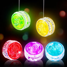 Carica l'immagine nel visualizzatore di Gallery, 5 Pezzi Yoyo Bambini LED Yoyo Professionale Yo-yo Luci Plastica Yo-yo Luminoso Reattivo per Principianti, Sacchetti Rega