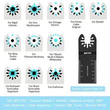 Carica l'immagine nel visualizzatore di Gallery, 14 Pezzi Lame Multifunzione, Lame Utensile Multifunzione Oscillante 34mm, Attacco Rapido Kit Per Legno Plastica PVC