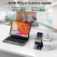 Carica l'immagine nel visualizzatore di Gallery, Cavo di Ricarica per iPhone 15, Cavo Ricarica Rapida USB C a USB C 60W per Phone 15, iPad Pro 2022, MacBook Pro, Samsung
