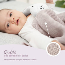 Carica l'immagine nel visualizzatore di Gallery, Livella Doudou coniglio con calzini – 100% cotone biologico per il neonato