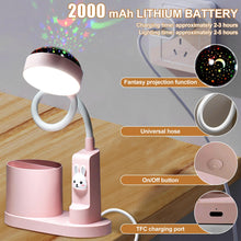 Carica l'immagine nel visualizzatore di Gallery, Aicharynic Lampada da Scrivania per Bambini: Lampada da Notte LED con Port penna, Lampada da Tavolo Dimmerabile con Proi