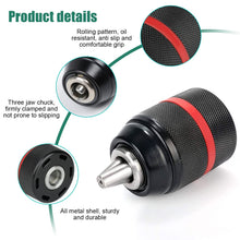 Carica l'immagine nel visualizzatore di Gallery, Set Mandrino Trapano 1.5-13 mm, Filettatura 1/2" 20UNF, Mandrino per Avvitatore, Mandrino Autoserrante, con 1/2'' Base D