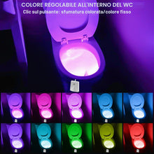 Carica l'immagine nel visualizzatore di Gallery, BAIFULAI 2 pezzi Luce per WC con sensore di movimento, Luci per WC all'interno, 16 colori Luce notturna per WC con lampa