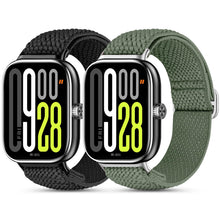 Carica l'immagine nel visualizzatore di Gallery, 2 Pezzi Cinturino Compatibile con Xiaomi Redmi Watch 6/5/4 Uomini Donne,Regolabile Sportiva Nylon Elastico Cinturino per