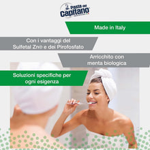 Carica l'immagine nel visualizzatore di Gallery, Pasta del Capitano, Dentifricio Antitartaro Bio, Dona Freschezza e Rinfresca l'Alito, Ideale per i Fumatori, Aiuta a Prevenire la Placca, 100% Made in Italy, Tubetto da 100 ml